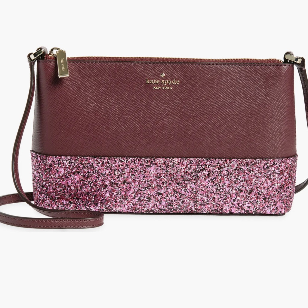Kate Spade Dark Purple Glitter Crossbody Bag